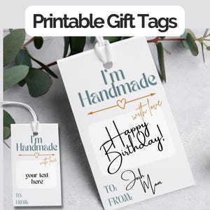 Druckbare handgemachte Anhänger, Tags für handgemachte Artikel, druckbar handgemacht mit Liebe gehäkelte Tags, häkeln Projekt Tags, handgemachte Tags zum Stricken