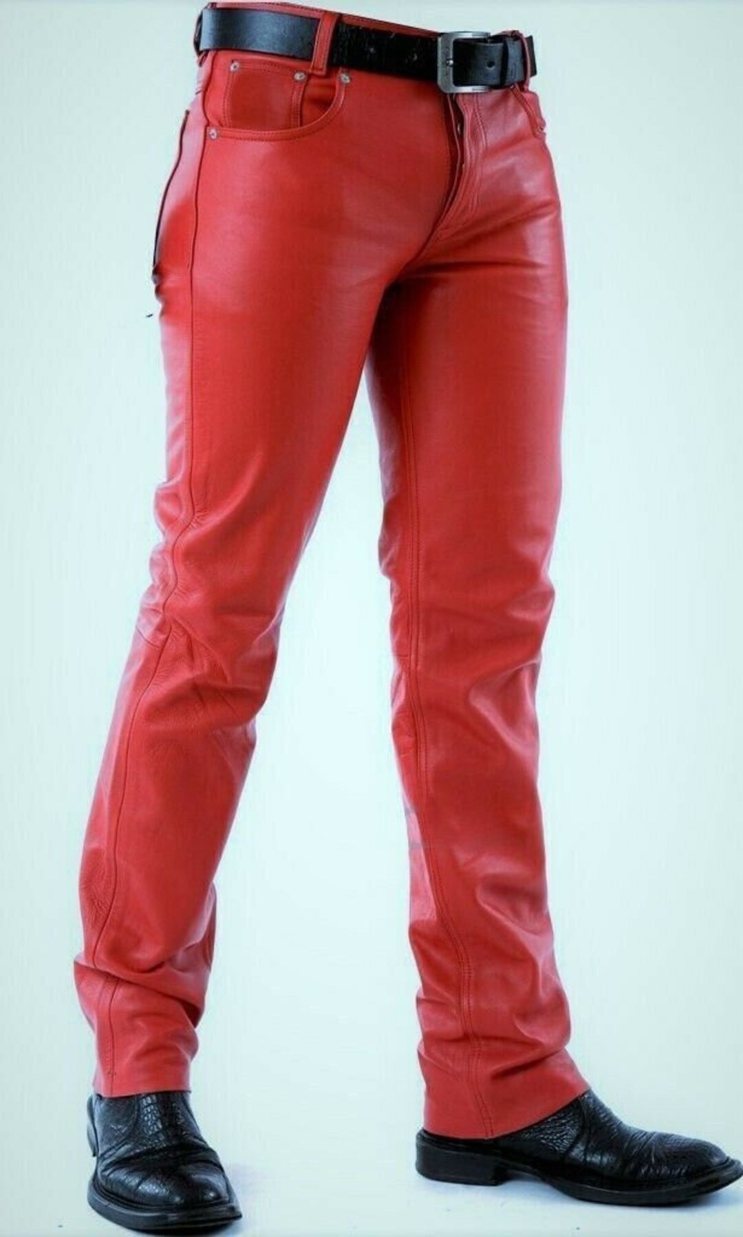 LEVI'S RED / asymmetry leather pants