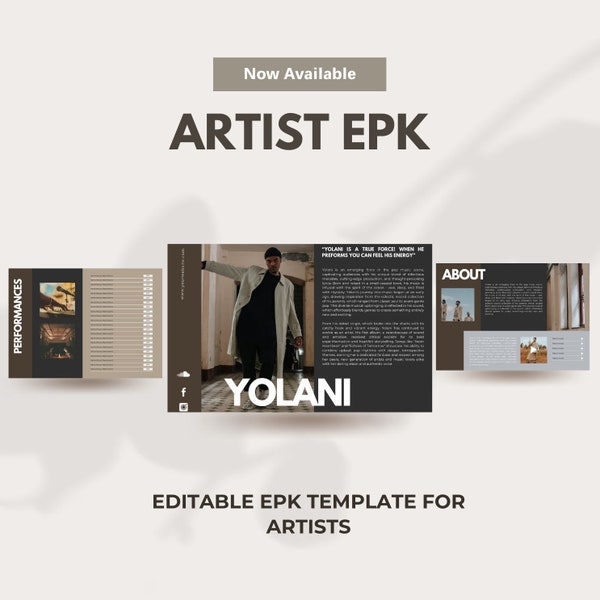 Presskit Artist | Canva Epk, musician, rnb, mediakit, portfolio, hiphop, rapper, editable cards, musi c, creativate, creatively, songwriting