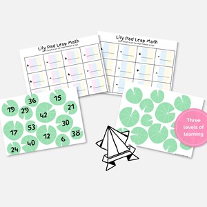 Lily Pad Learning Math Game for Leap Day - Printable Math Game Leap Day Activity for Kids