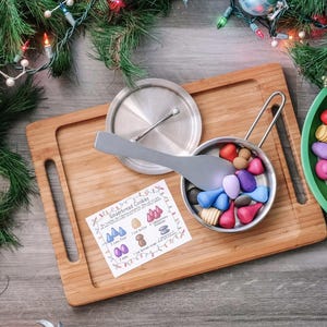 Winter / Holiday Themed Loose Parts Recipe Cards - For Use With Mandala Pieces - Open Ended Play Printable