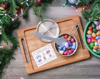Winter / Holiday Themed Loose Parts Recipe Cards - For Use With Mandala Pieces - Open Ended Play Printable