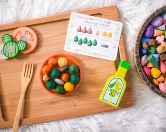 Vegetarian Loose Parts Recipe Cards - For Use With Mandala Pieces - Open Ended Play Printable Instant Download