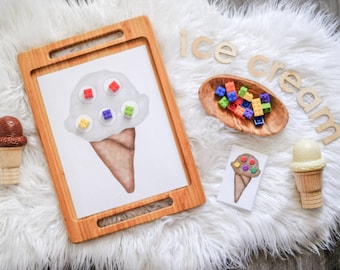 Loose Parts Ice Cream Pattern Board  - For Use With any Loose Parts! - Open Ended Play Printable / Instant Download