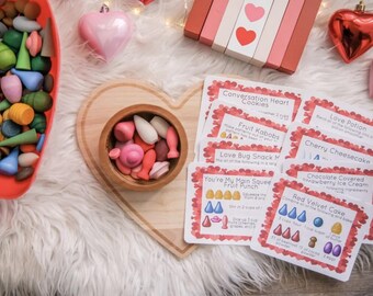 Valentine's Day Loose Parts Recipe Cards - For Use With Mandala Pieces - Open Ended Play Printable
