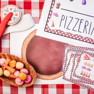Loose Parts Pizzeria Recipe Cards Playset - Da usare con pezzi Mandala - Gioco aperto stampabile (download digitale)