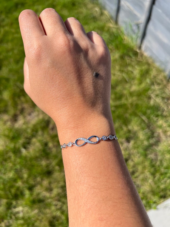 Bracciale Donna Argento 925 Con Cuore E Simbolo Infinito - Regolabile, In Confezione Regalo, Idea Regalo - copertina