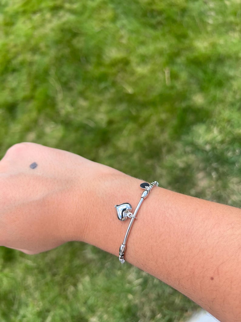 Armband 925 Sterling Silber Herz Damen verstellbar & Geschenkbeutel | Personalisierte Namensbox Bild 3