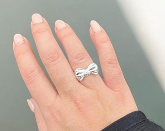 Sterling Silver Bow Ring - Etsy