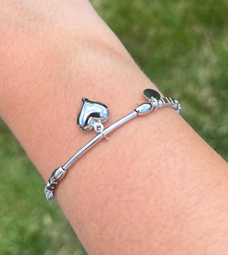 Armband 925 Sterling Silber Herz Damen verstellbar & Geschenkbeutel | Personalisierte Namensbox Bild 1
