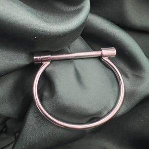 Silver Solid Womens Cuff Bangle Bracelet Screw in Buckle Stacking with a Gift Bag - Jewellery | Personalised Box with Name