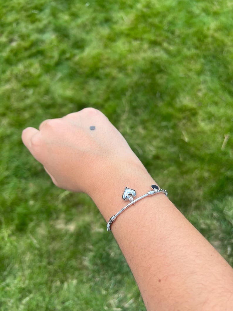 Armband 925 Sterling Silber Herz Damen verstellbar & Geschenkbeutel | Personalisierte Namensbox Bild 2