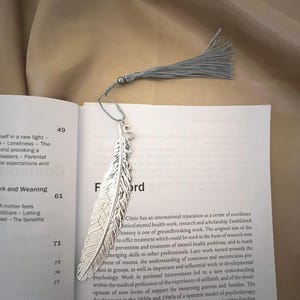Handmade Feather Leaf Book Personalised Letter Silver Creative Bookmarks with Gift Bag