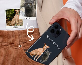 Funda de teléfono para mascotas personalizada, funda de teléfono personalizada, funda de teléfono para mascotas para iPhone, funda de teléfono con foto personalizada, funda de teléfono para mascotas Samsung
