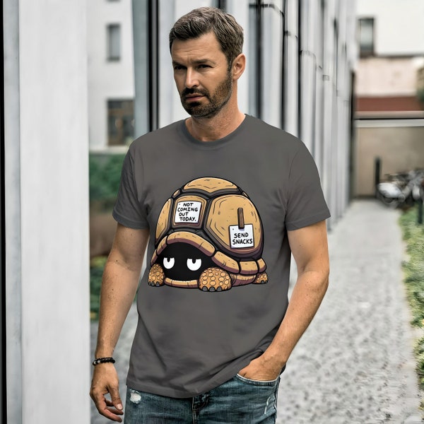 Not Today Tortoise Tee | Funny Animal Shirt | Casual Introvert Comfort | Lazy Unisex Shirt | Snack Lover Gift | Unique Cartoon Animal Shirt