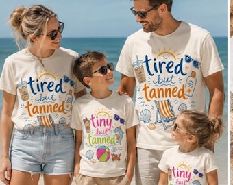 Tired But Tanned Beach Vacation Shirt | Family Summer Trip Tee