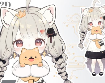 Live2d  model: Candy YOYO - Vtuber Model FULLY RIGGED - Ready to use!
