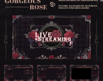 Rose Live Streaming Backgrounds – DIY Broadcast Room (PNG)