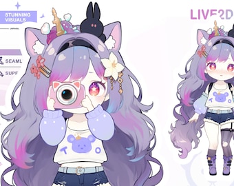 Live2d  model: Candy Yami - Vtuber Model FULLY RIGGED - Ready to use!