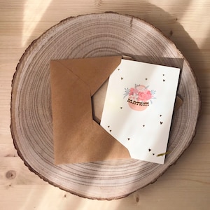 A6-wenskaart bloemen met envelop - perfect cadeau voor vrienden en familie!
