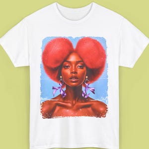 Bold Afro Woman T-Shirt, Afrocentric Art Tee, Black Culture T-Shirt, Unisex Cotton Statement Shirt, Black Woman Graphic Tee, Gift for Her