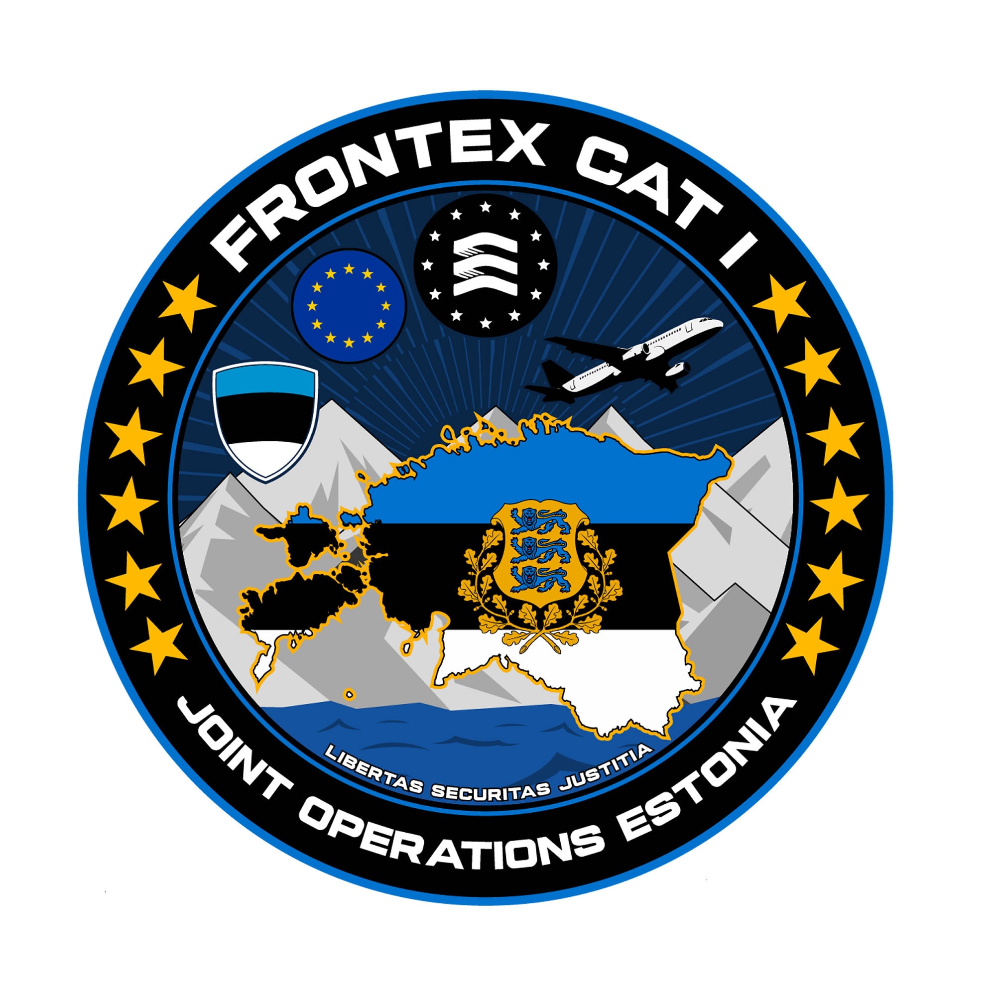 FRONTEX Border Police Patch Border Police Badge FRONTEX Coastguard Badge Coastguard Patch European Police Patch Estonia Police Badge Patch