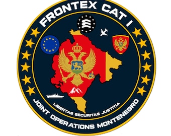 FRONTEX Border Police Patch Border Police Badge FRONTEX Coastguard Badge Coastguard Patch European Police Patch Montenegro Patch Montenegro