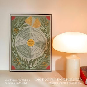 Póster de tabla de terapia: 6 opciones: TCD, necesidades, trauma, autocuidado y ruedas emocionales / Decoración botánica floral para la oficina de salud mental