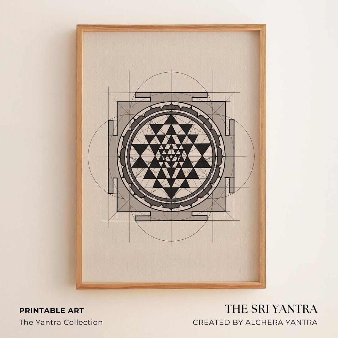 Sacred Geometry Sri Yantra Art Print | Hand-drawn Meditation Artwork ...