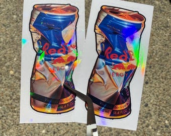 Crushed Energy Drink Can Stickers