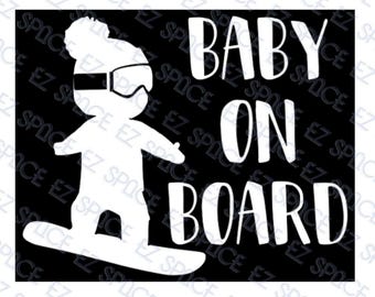 Baby On Board (Snowboard) - Car window Decal