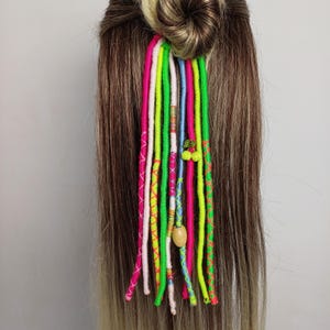 Dread with Elastic Hair Ties, Dreads on hairband, Hair accessories braid extensions, Hippie Hair Braids, Dread lock hair extensions, viking