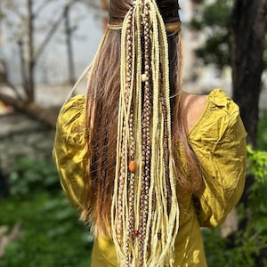 Krallenclip mit Dreads, Kunsthaar und Wolle Dreadverlängerungen, Boho Dread Haarschmuck, Pferdeschwanz Hippe Braid, Viking Haargummis