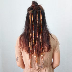 Clip In Wool Dreadlocks: Boho Viking Braids with Beads & Shells