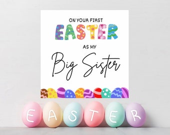 First Easter as my big sister digital download card print personalise