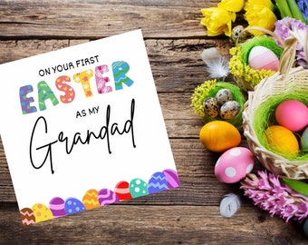 First Easter as my grandad digital download card personalise grandson grandad grandfather