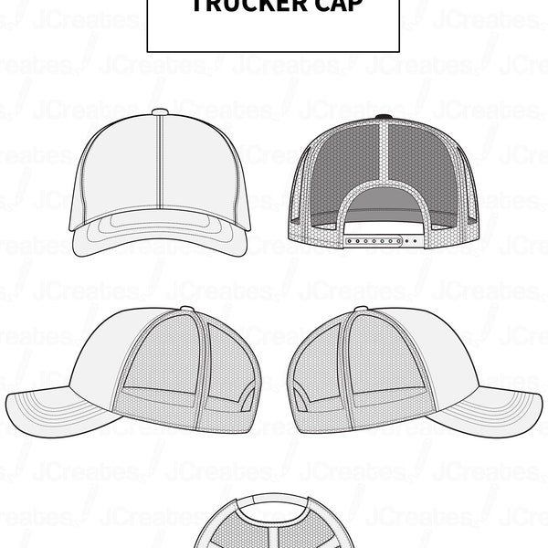 Trucker Cap Vector Mockup - Customizable Hat Template