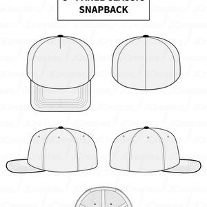 Adjustable Five Panel Cap Vector Mockup - Customizable Hat Template