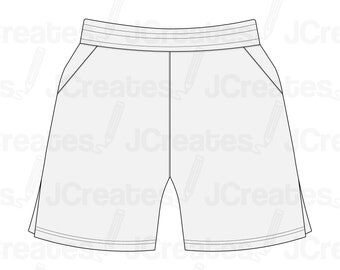 Gym Shorts Vektor Mockup - Anpassbare Gym Shorts Vorlage | Sofortdownload | Hochwertige Digitale Dateien | Digitaler Download