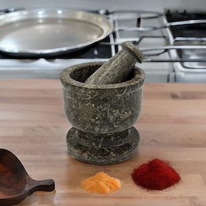 Hand-Made Onyx Mortar and Pestle Set for Grinding Spices and Herbs-4in