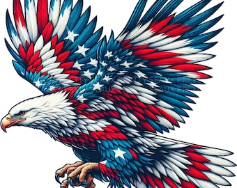 July 4th Eagle PNG, Watercolor Fourth Of July PNG, Fourth Of July Eagle png, Patriotic Eagle PNG, American Flag Eagle, Digital Download