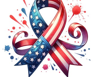 Ruban de drapeau américain PNG, aquarelle 4 juillet PNG, God Bless America Png, conception de ruban de drapeau, noeud de drapeau des Etats-Unis Png, téléchargement numérique