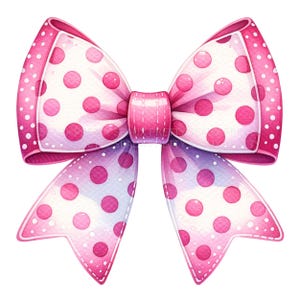 Ribbon Coquette Polka Dot Bow PNG, Watercolor Bow PNG, Bow Png, Coquette Bow png, Pink Bow Png, Western Bow, Vintage Bow, Digital Download