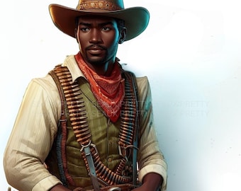 Black Cowboy PNG, Cowboy Design, Black Rodeo, African American Western PNG, Black Cowboy Clipart, Melanin Cowboy, Digital Download