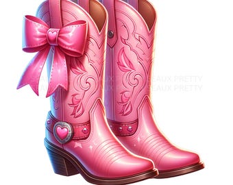 Pink Cowgirl Boots PNG, Cowboy Boots PNG, Watercolor Cowboy Boots PNG, Western Cowboy Boots png, Cowgirl Boots Clipart, Digital Download