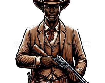 Black Cowboy PNG, Cowboy Design, Black Rodeo, African American Western PNG, Black Cowboy Clipart, Melanin Cowboy, Digital Download
