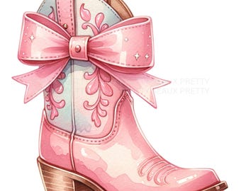 Pink Cowgirl Boots PNG, Cowboy Boots PNG, Watercolor Cowboy Boots PNG, Western Cowboy Boots png, Cowgirl Boots Clipart, Digital Download