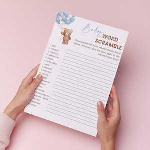 6 Fun Baby Shower Games Printable | Teddy Bear Baby Shower Bundle | Instant Download | Gender Neutral Party Games