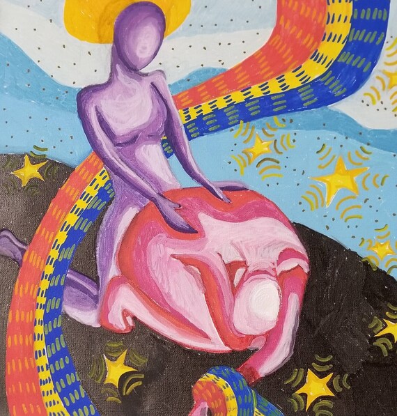 Comfort original acrylic painting on canvas