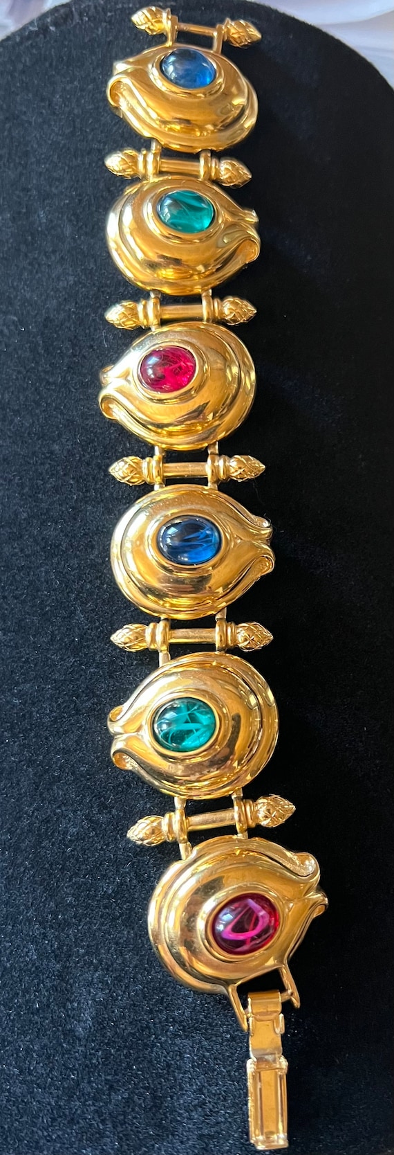 Fendi multi color Cabochon, gold tone bracelet, ex